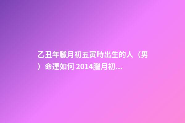 乙丑年臘月初五寅時出生的人（男）命運如何 2014臘月初五23點11出生男孩子命運